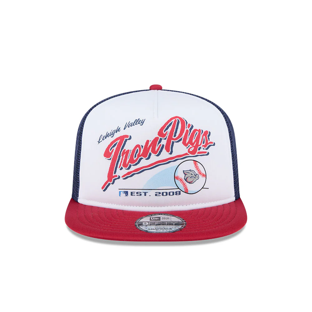 Lehigh Valley IronPigs 950 Retro Script Foam Trucker Cap - Image 3