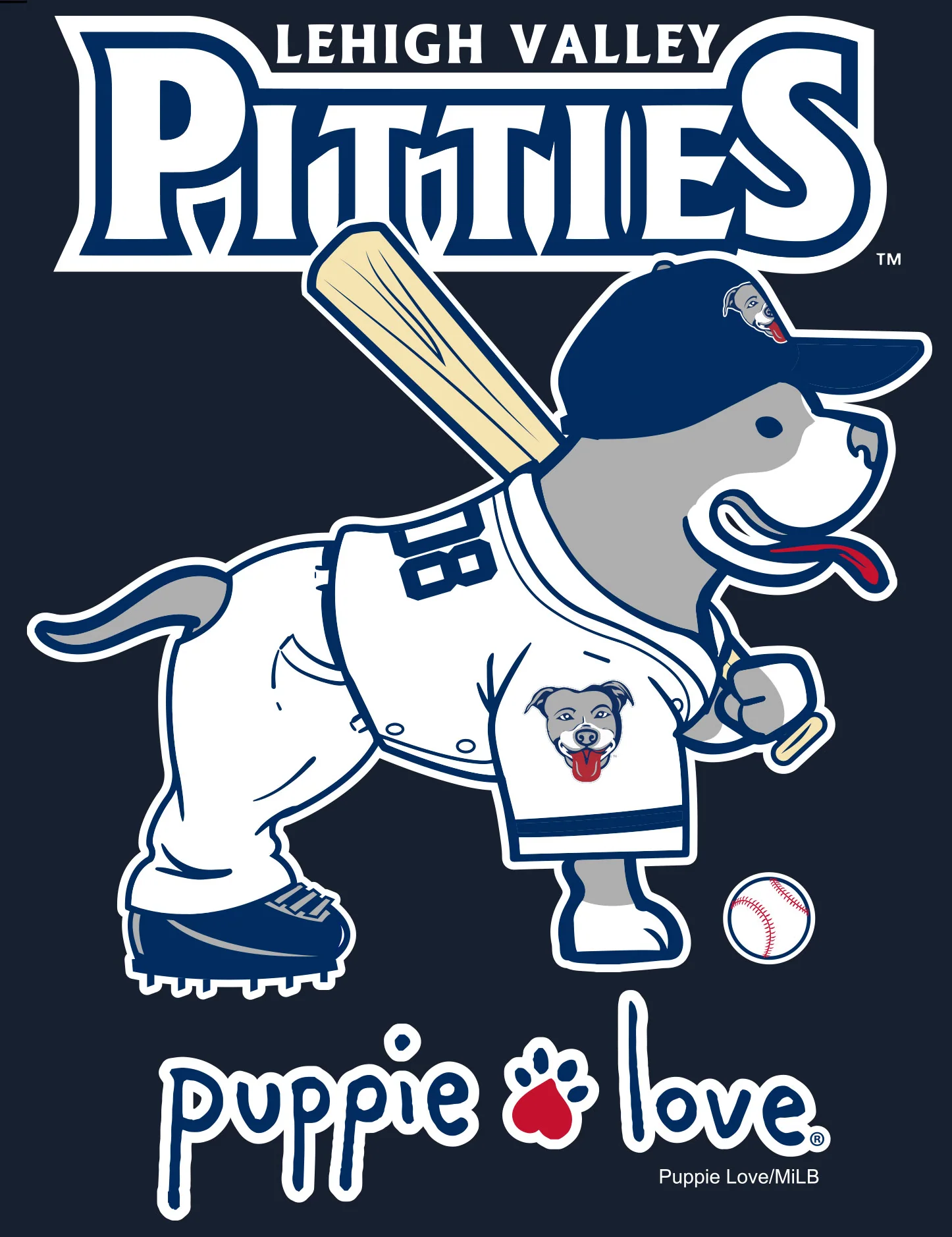 Lehigh Valley Pitties Puppie Love Theme Night Tee - Image 3